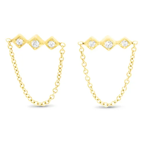 Lex Triple Diamond Dangle Earrings
