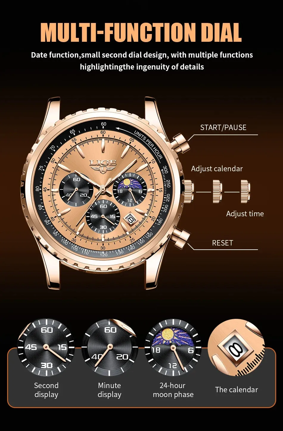 LIGE Men Watches Top Brand