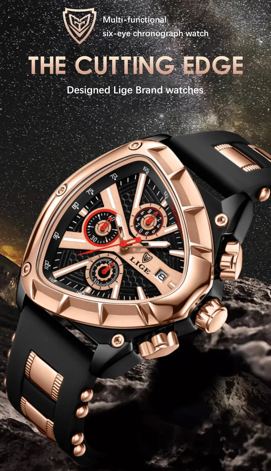 LIGE Original Luxury Men Watch -Relogio