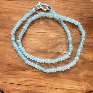Light Aquamarine 4 mm 16 inch beaded Necklace