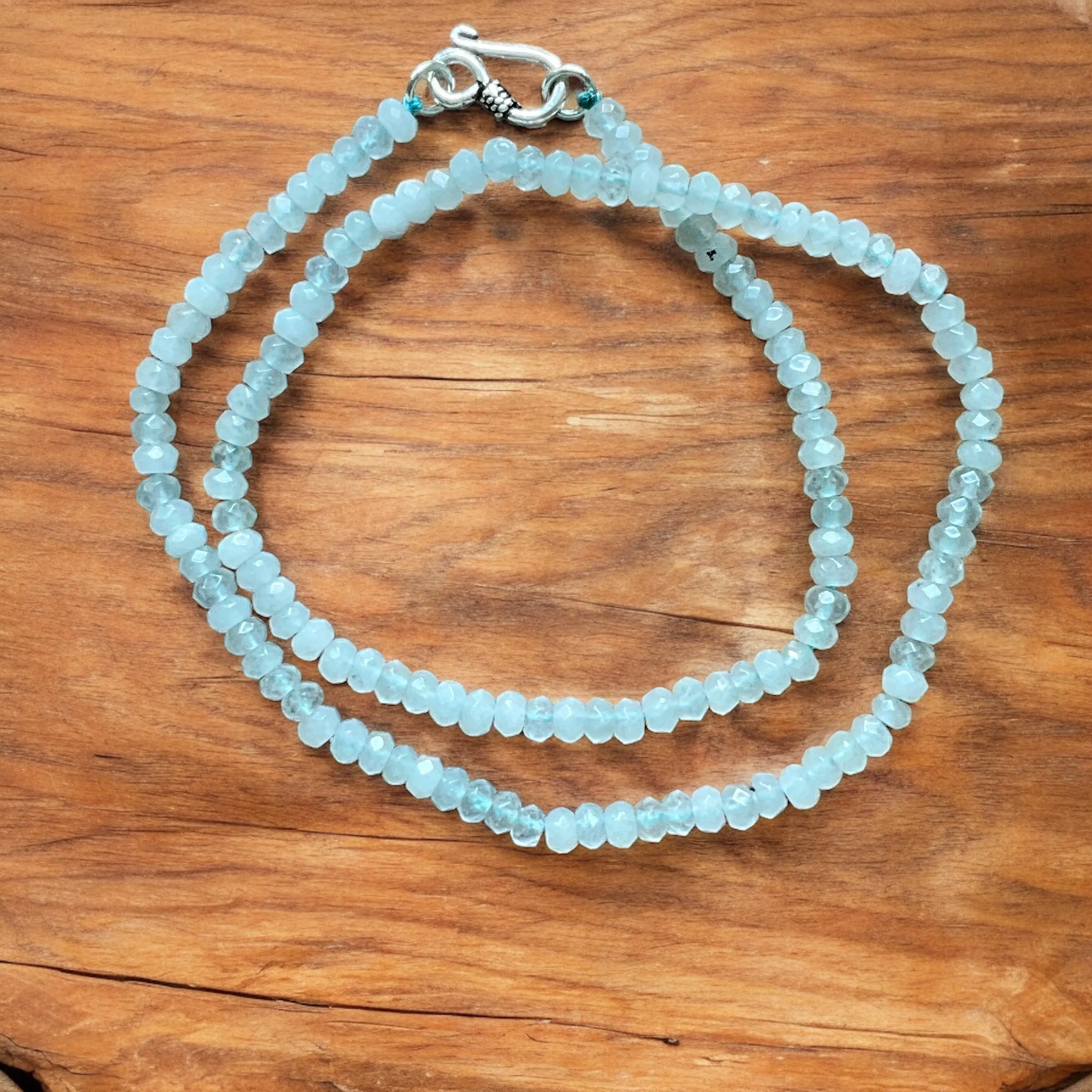 Light Aquamarine 4 mm 16 inch beaded Necklace