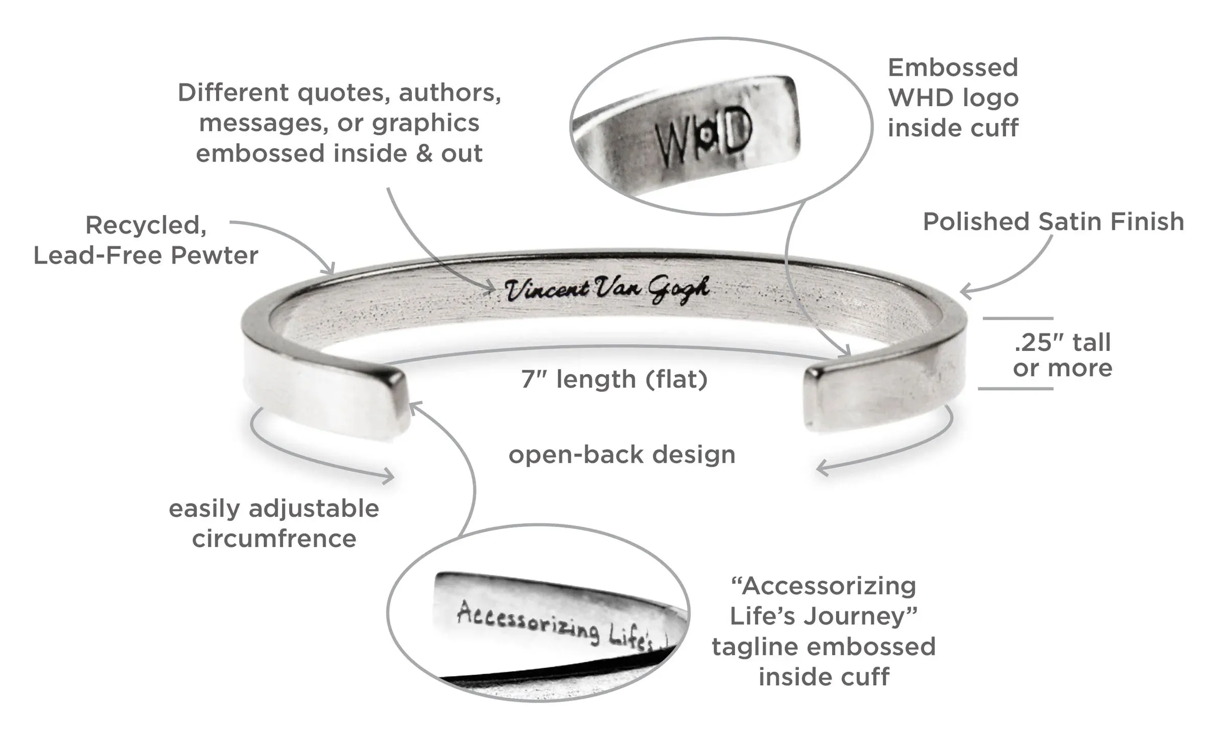 Live the Life You Love Quotable Cuff Bracelet