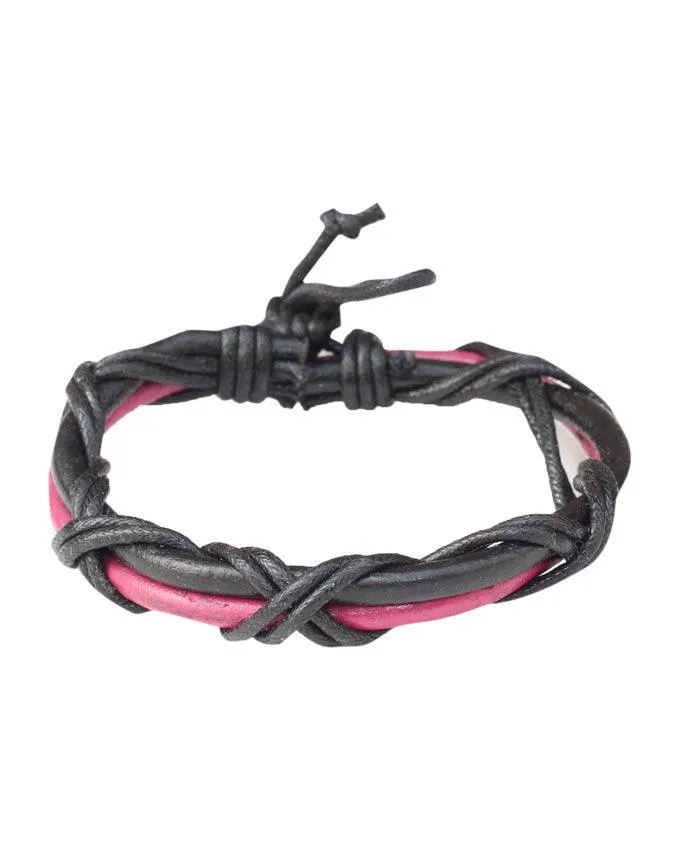 Lokai Double Wrap Black Bracelet Black and Purple