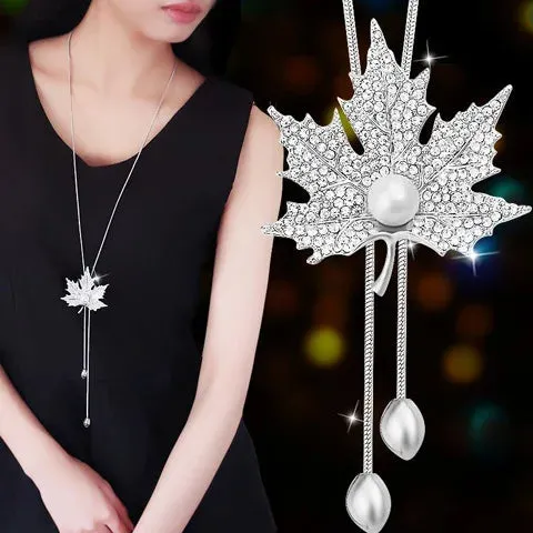 Long Necklaces & Pendants Fashion Geometric Crystal Statement Necklace For Women Collier Femme Pearl Choker