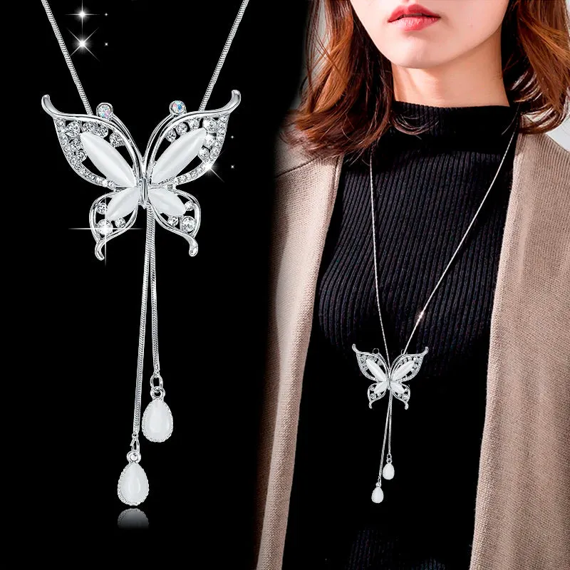 Long Necklaces & Pendants Fashion Geometric Crystal Statement Necklace For Women Collier Femme Pearl Choker