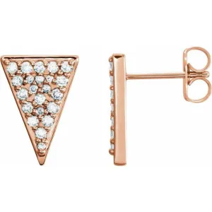 Long Triangle Diamond Earrings