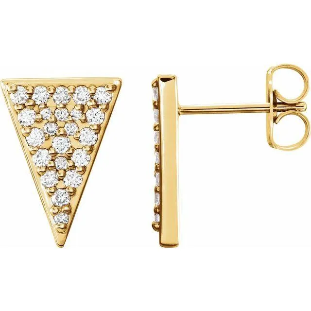 Long Triangle Diamond Earrings