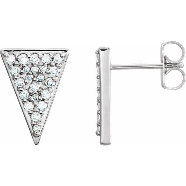 Long Triangle Diamond Earrings