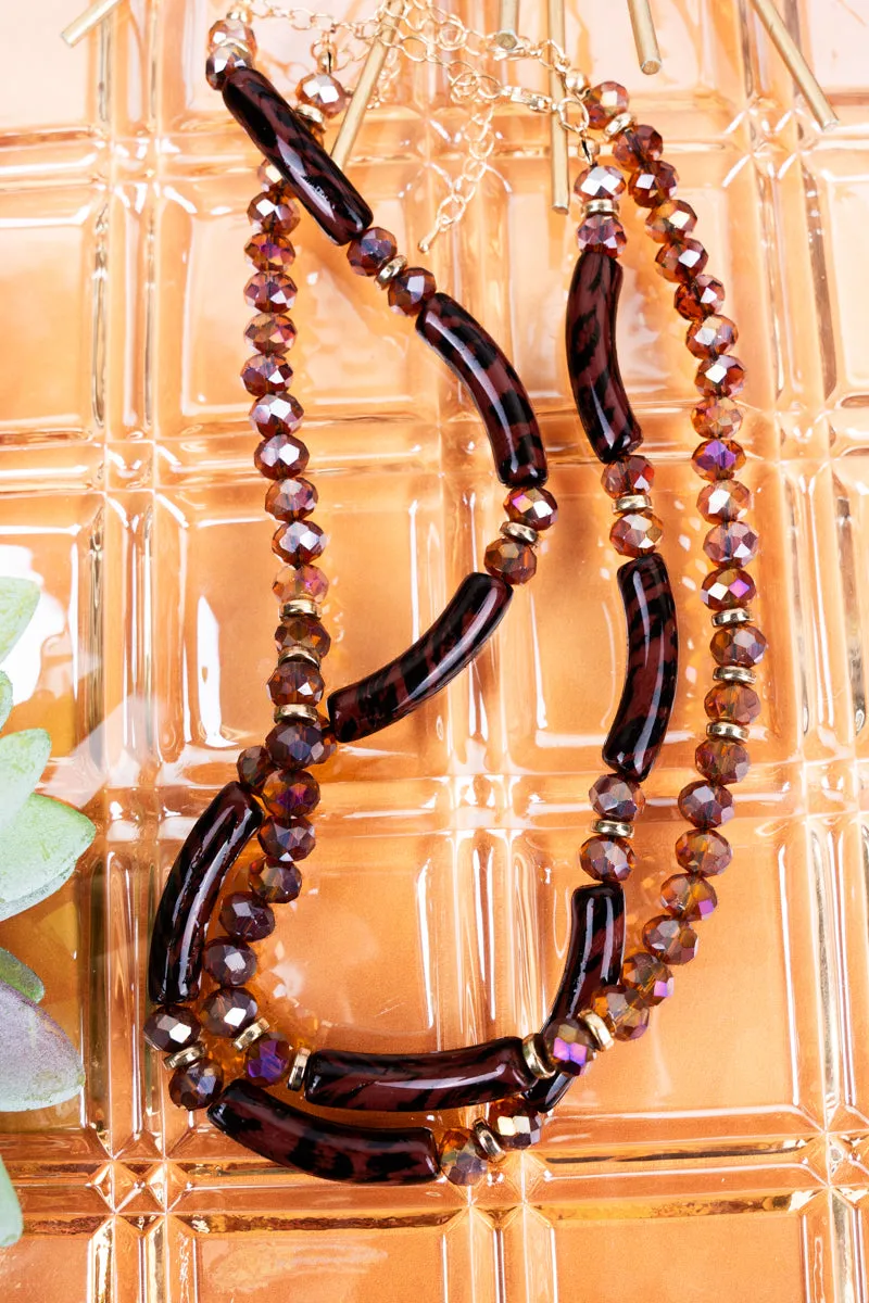 Lovely Day Black Beaded Double Necklace Set