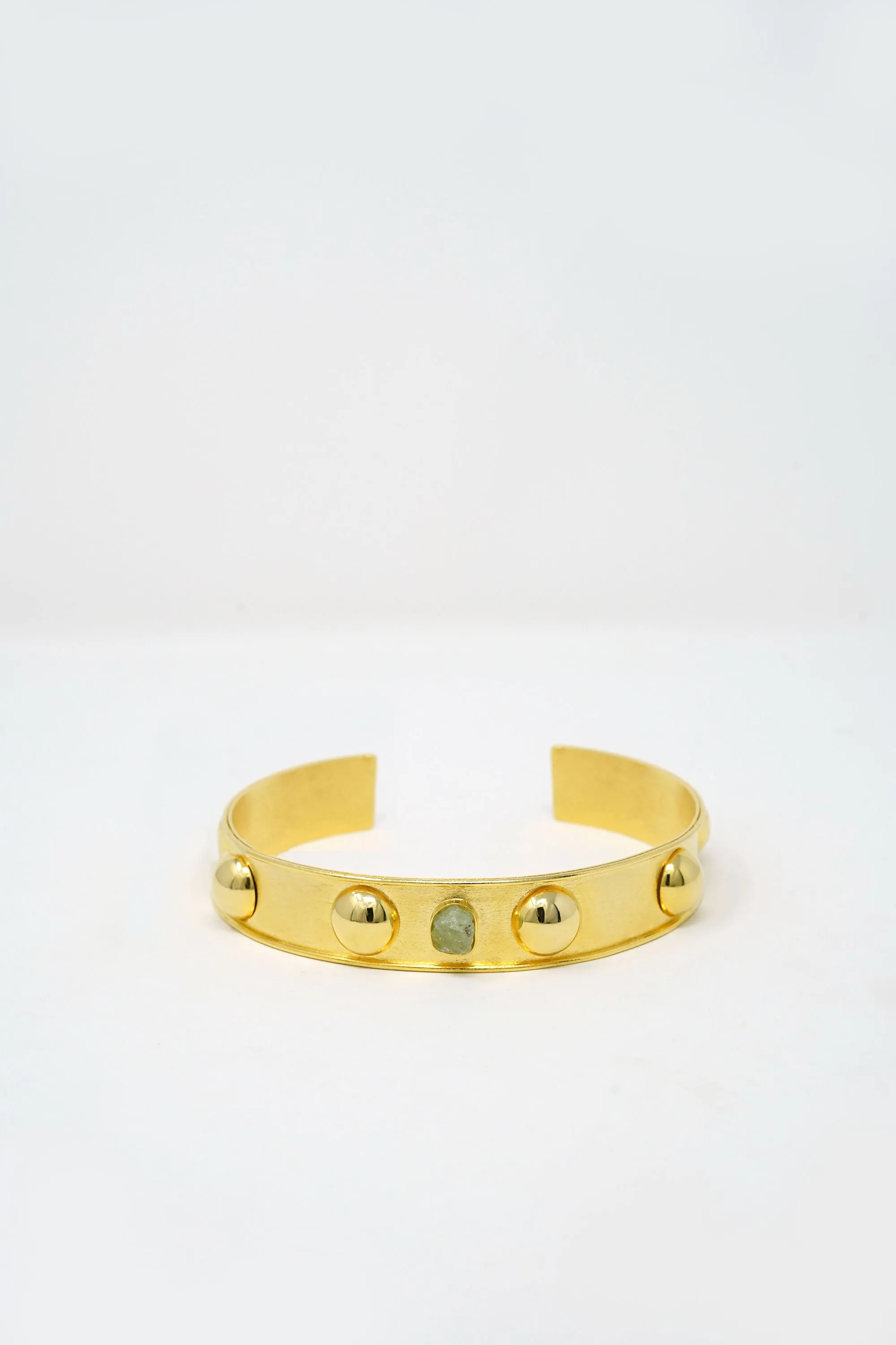 Luciana Cuff Necklace Raw Emerald 24k Gold-Plated