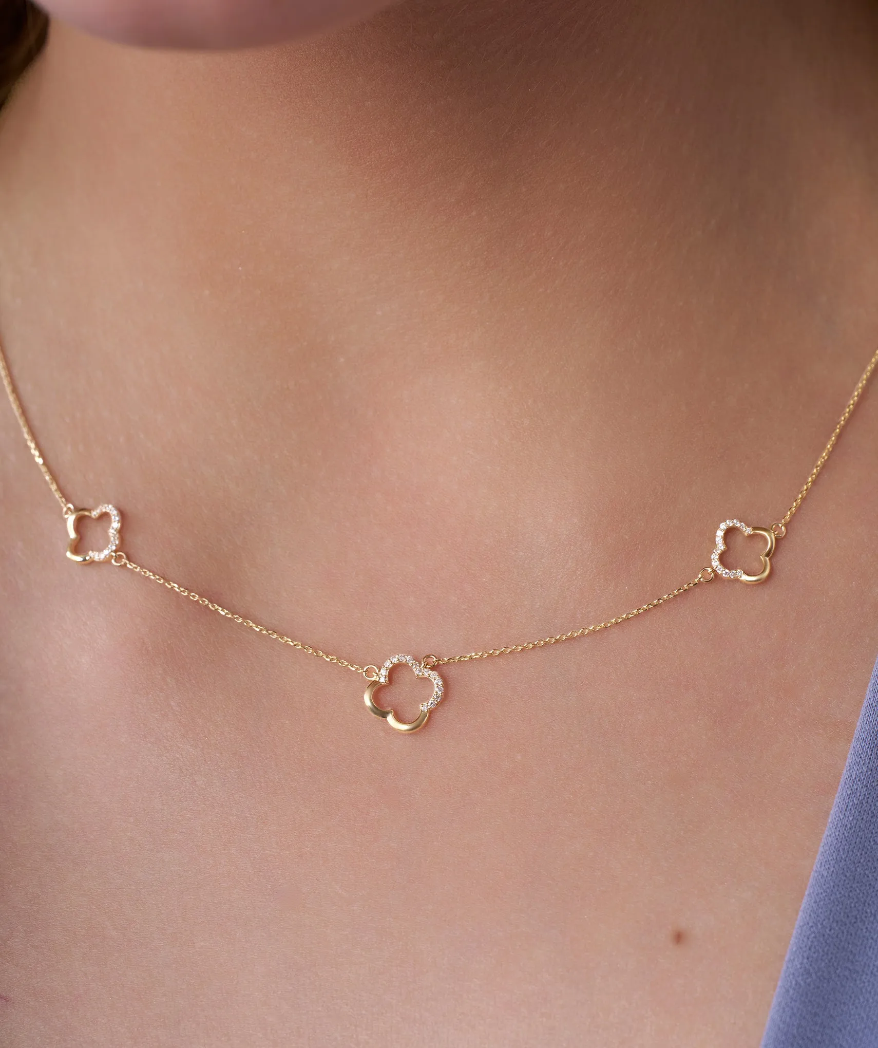 Lucky Clover 14K Gold Necklace
