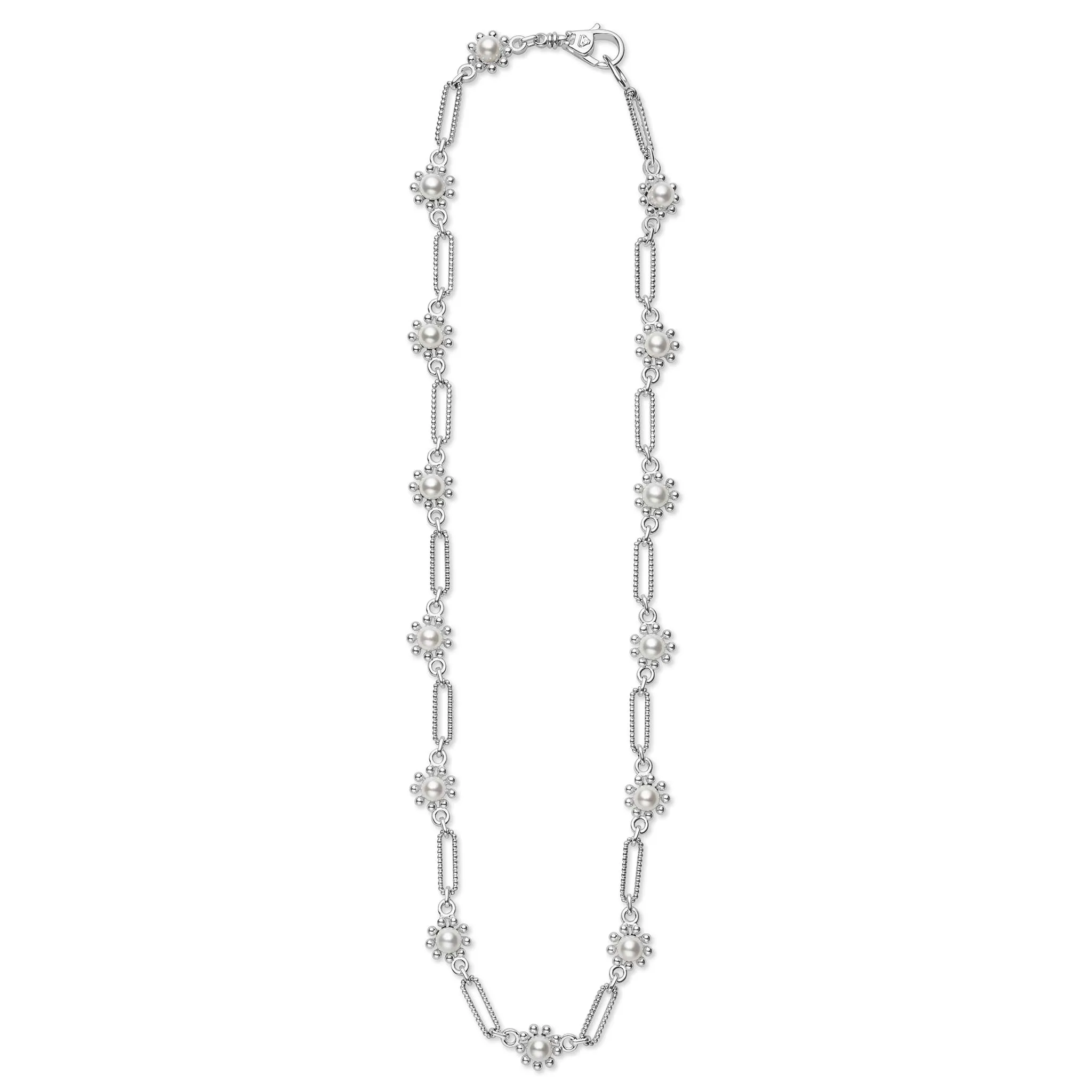 Luna Fleur Pearl Link Necklace