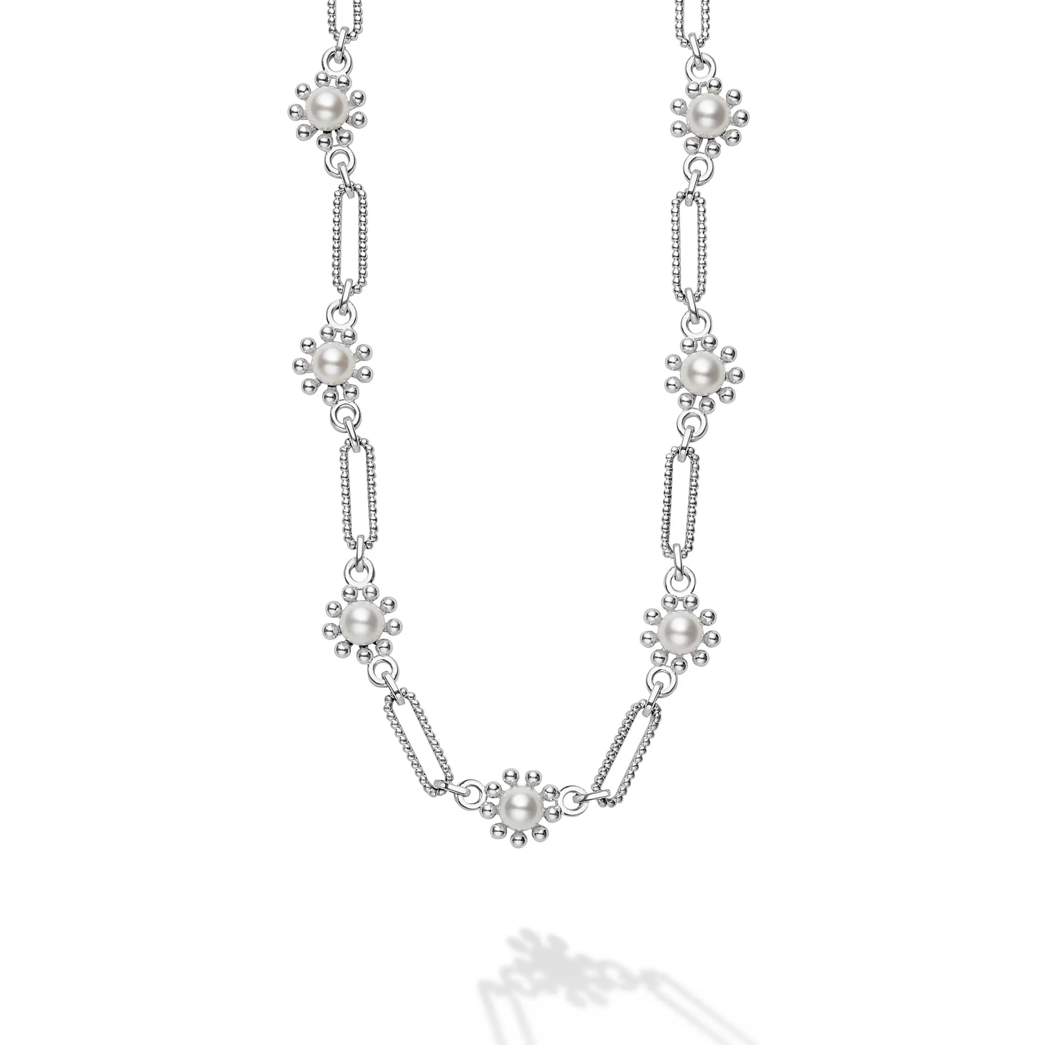 Luna Fleur Pearl Link Necklace