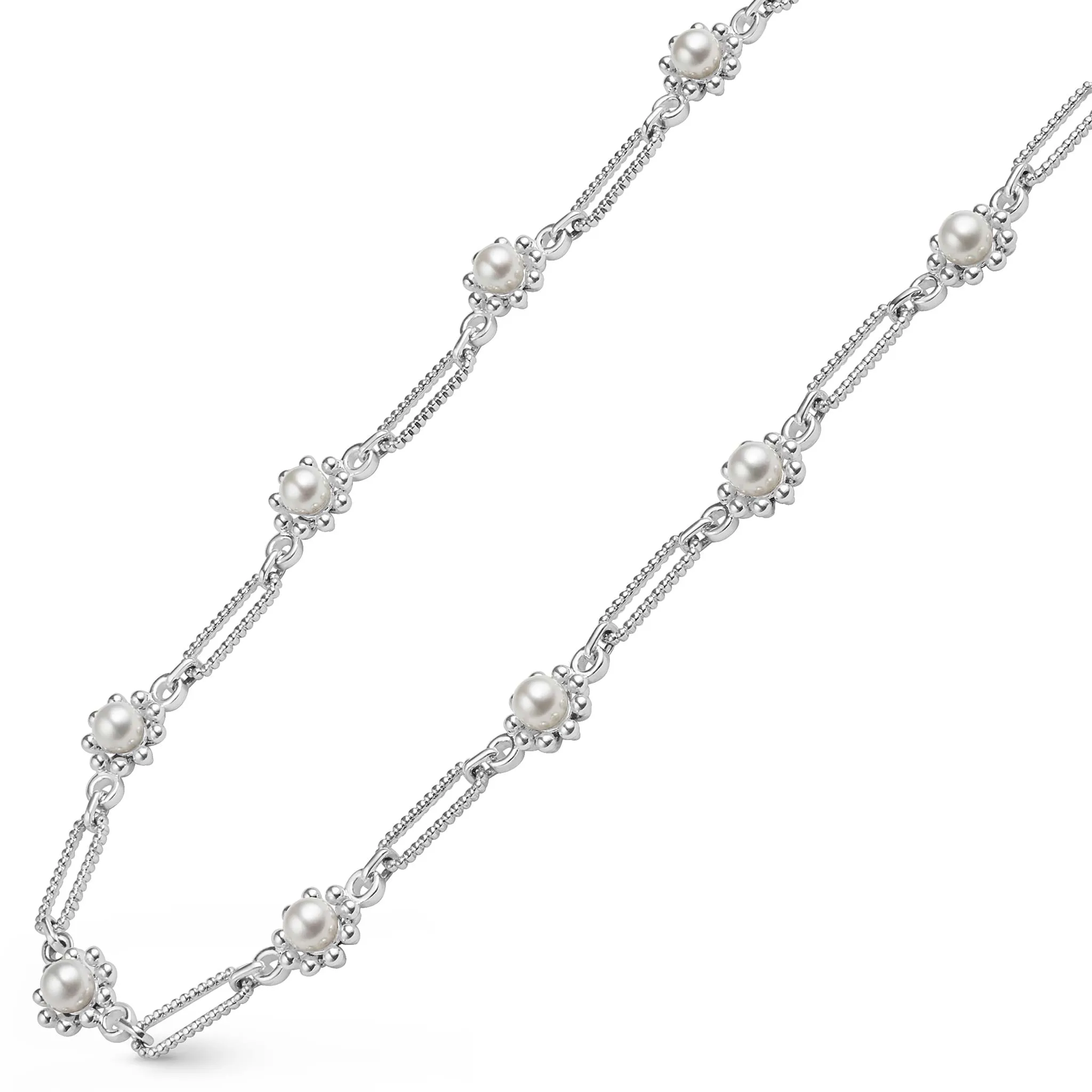 Luna Fleur Pearl Link Necklace