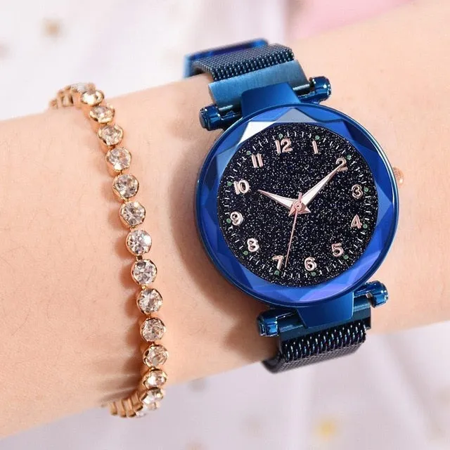 Luxury Luminous Women Watches Starry Sky Magnetic Female Wristwatch Waterproof Rhinestone Clock relogio feminino montre femme