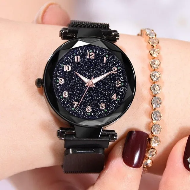Luxury Luminous Women Watches Starry Sky Magnetic Female Wristwatch Waterproof Rhinestone Clock relogio feminino montre femme