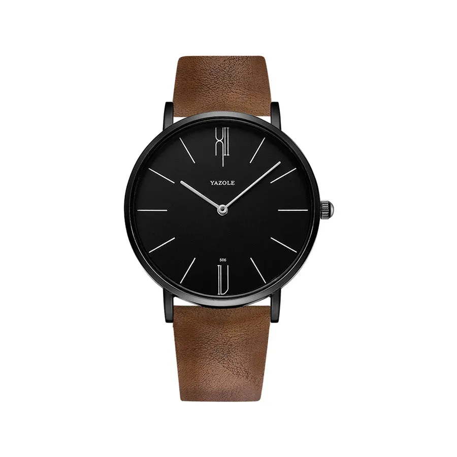Luxury Men's Leather Quartz Watch