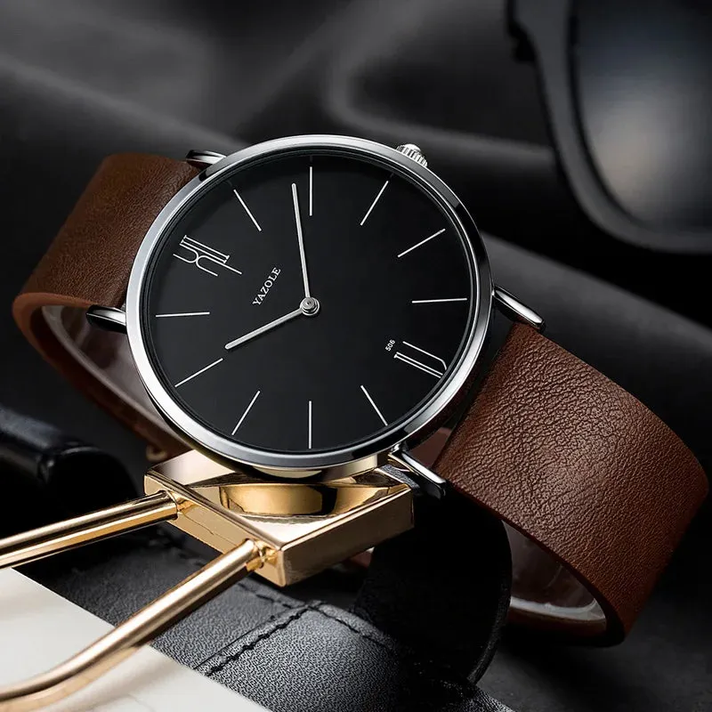 Luxury Men's Leather Quartz Watch