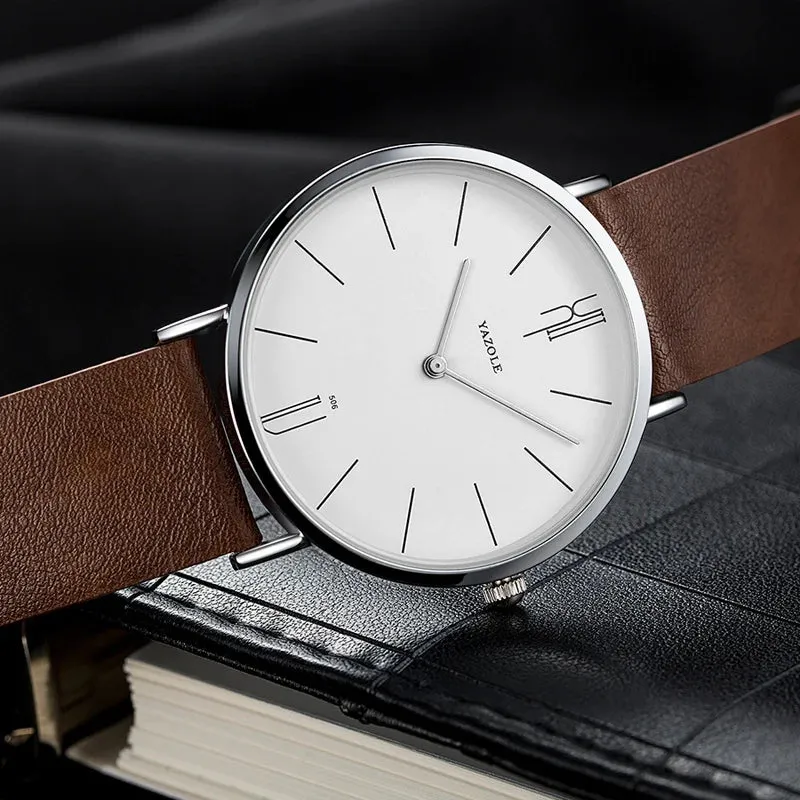 Luxury Men's Leather Quartz Watch