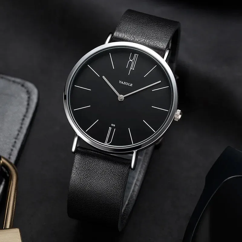 Luxury Men's Leather Quartz Watch