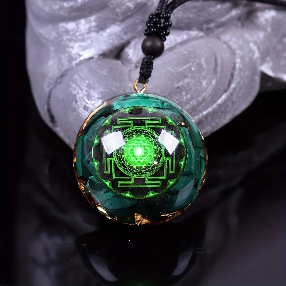 Malachite Crystal Necklace for Protection Healing Chakra Jewelry