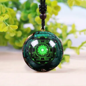 Malachite Crystal Necklace for Protection Healing Chakra Jewelry