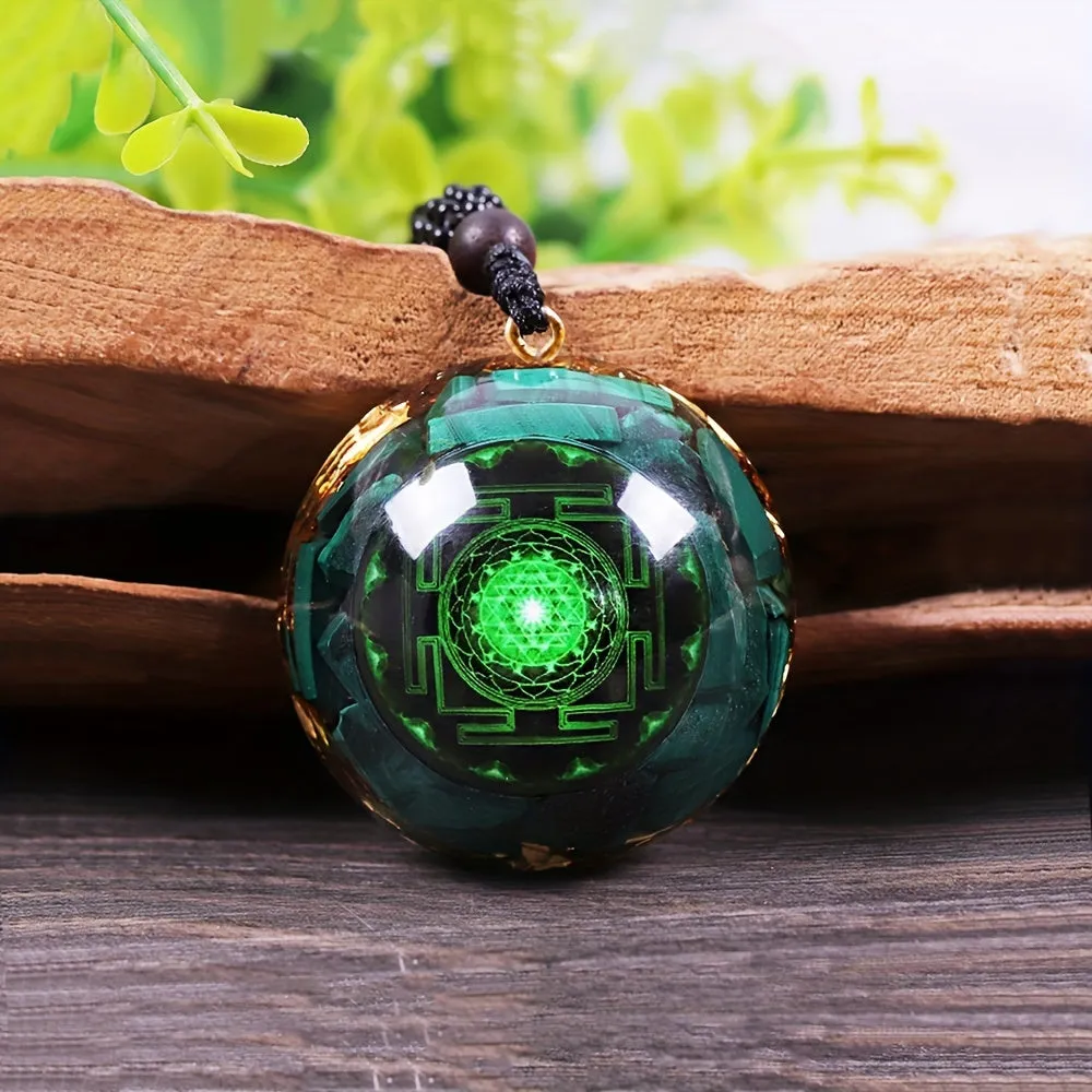Malachite Crystal Necklace for Protection Healing Chakra Jewelry