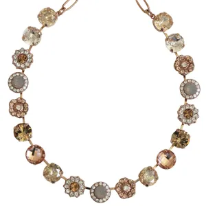 Mariana "Peace" Rose Gold Plated Lovable Rosette Crystal Necklace, 3084 1125rg