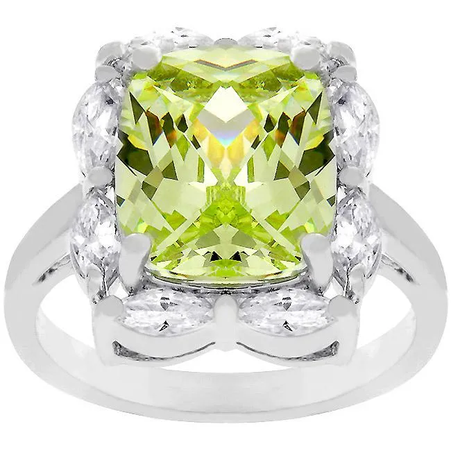 Marquise Framed Apple Green Ring