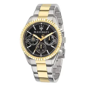 Maserati Competizione Two-Tone Stainless Steel Black Dial Quartz Watch for Gents - R8853100016