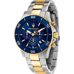 Maserati Competizione Two-Tone Stainless Steel Blue Dial Quartz Watch for Gents - R8873600006