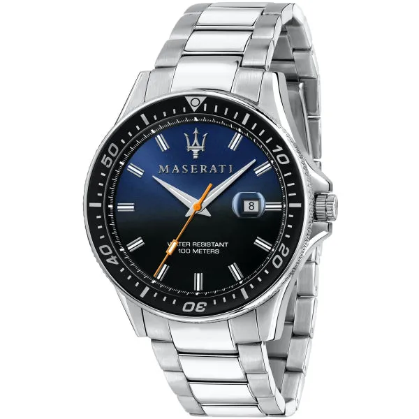 Maserati Sfida Silver Stainless Steel Blue Dial Quartz Watch for Gents - R8853140001