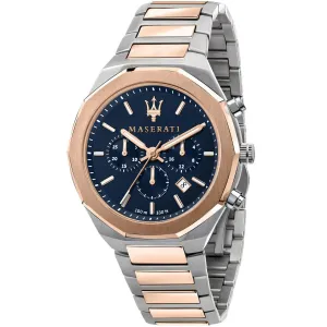 Maserati Stile Two-Tone Stainless Steel Blue Dial Quartz Watch for Gents - R8873642002