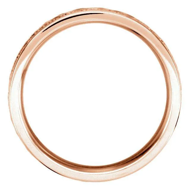 Matthew Fancy Carved Band with Micro-Hammer Finish Band