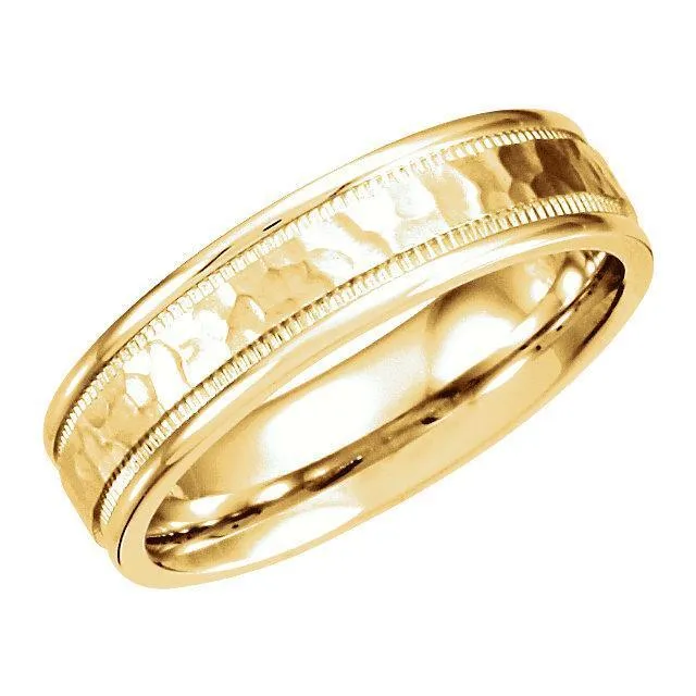 Matthew Fancy Carved Band with Micro-Hammer Finish Band