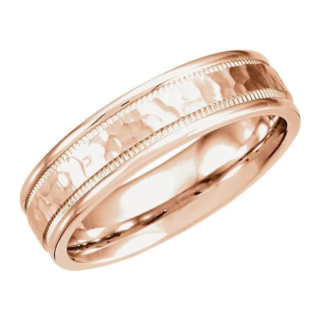 Matthew Fancy Carved Band with Micro-Hammer Finish Band