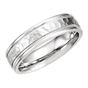 Matthew Fancy Carved Band with Micro-Hammer Finish Band