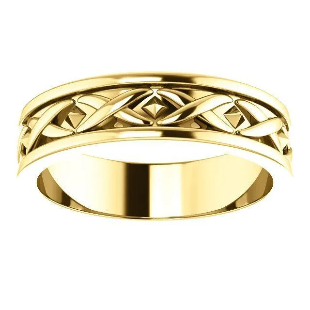 Matthew X-Pattern Wedding Band