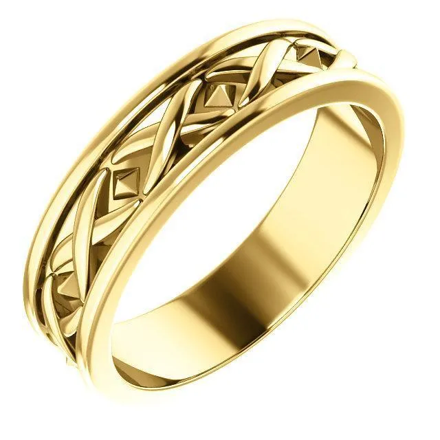 Matthew X-Pattern Wedding Band