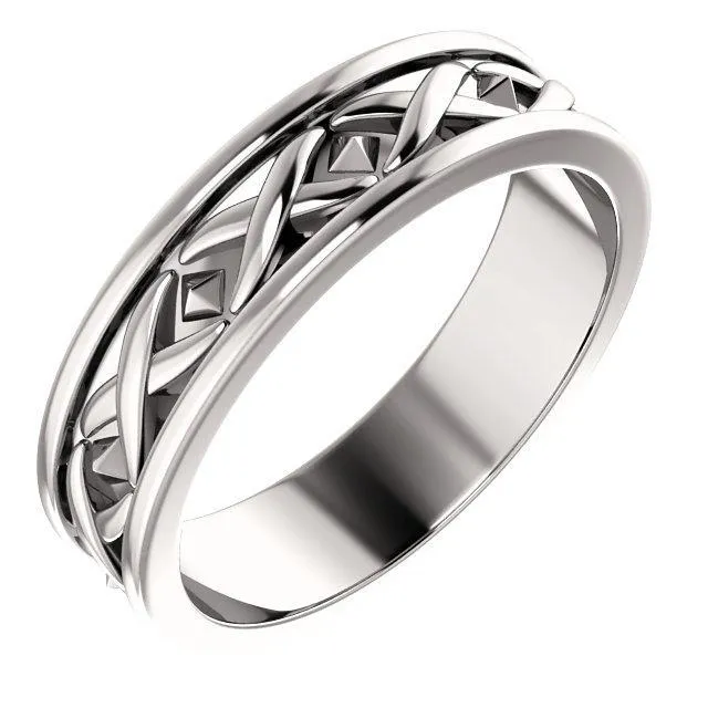 Matthew X-Pattern Wedding Band