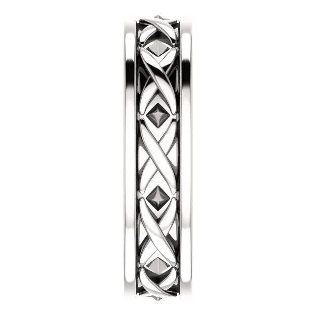 Matthew X-Pattern Wedding Band