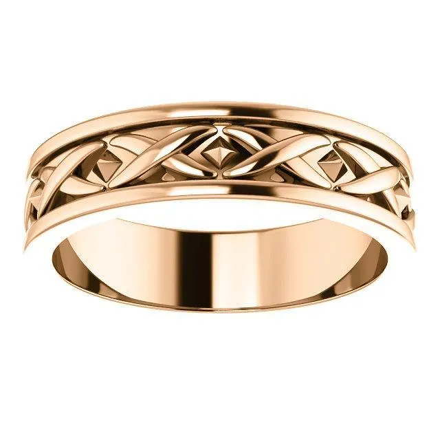 Matthew X-Pattern Wedding Band
