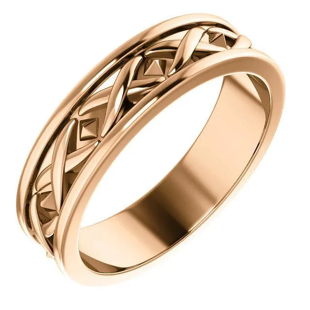 Matthew X-Pattern Wedding Band