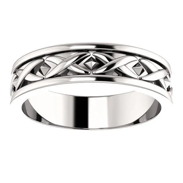 Matthew X-Pattern Wedding Band