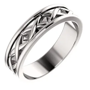 Matthew X-Pattern Wedding Band