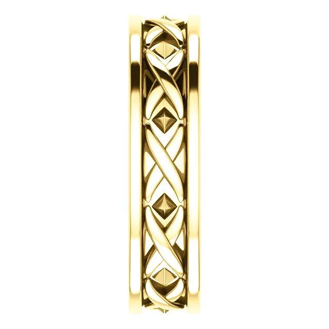 Matthew X-Pattern Wedding Band