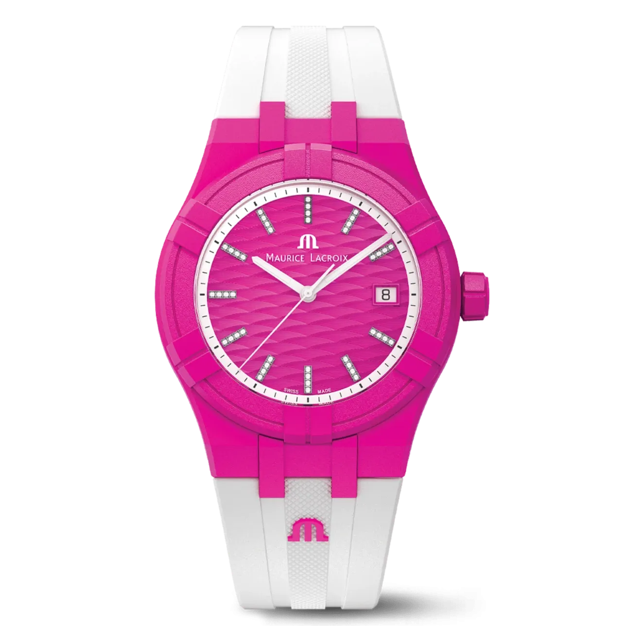 Maurice Lacroix Aikon Tide Quartz 40 mm Pink & White Watch