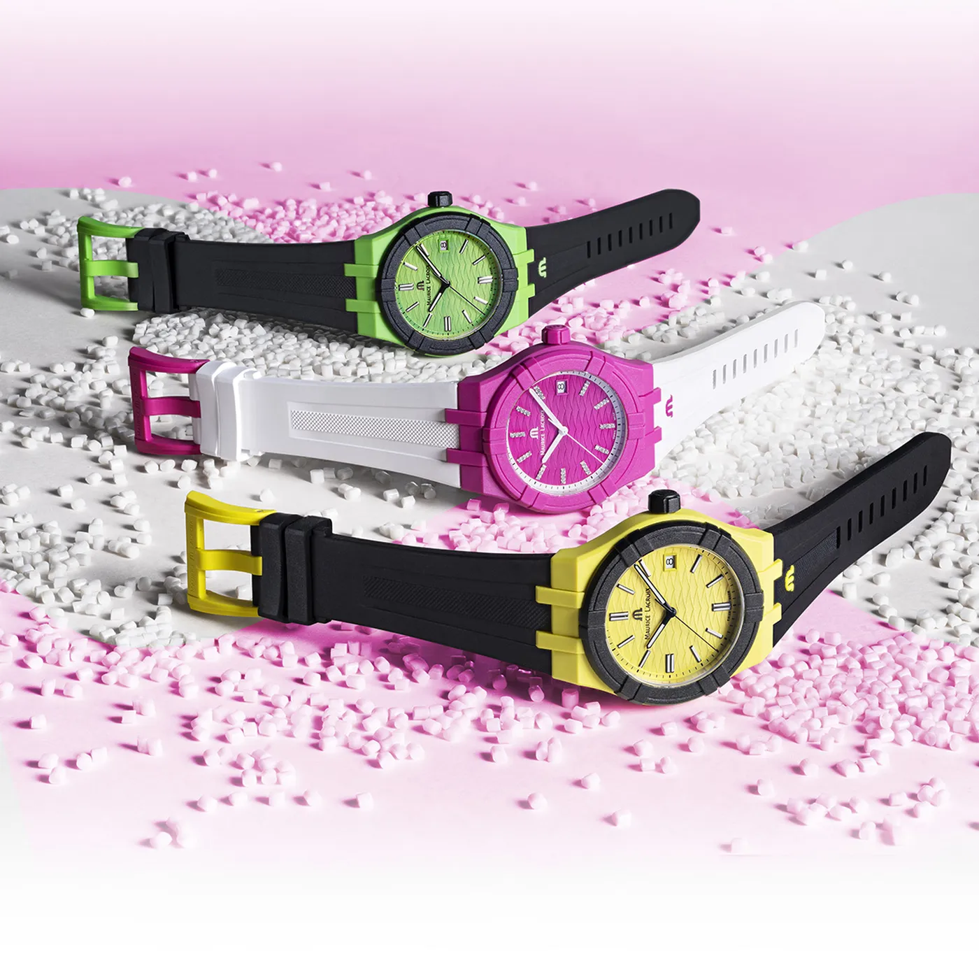 Maurice Lacroix Aikon Tide Quartz 40 mm Pink & White Watch