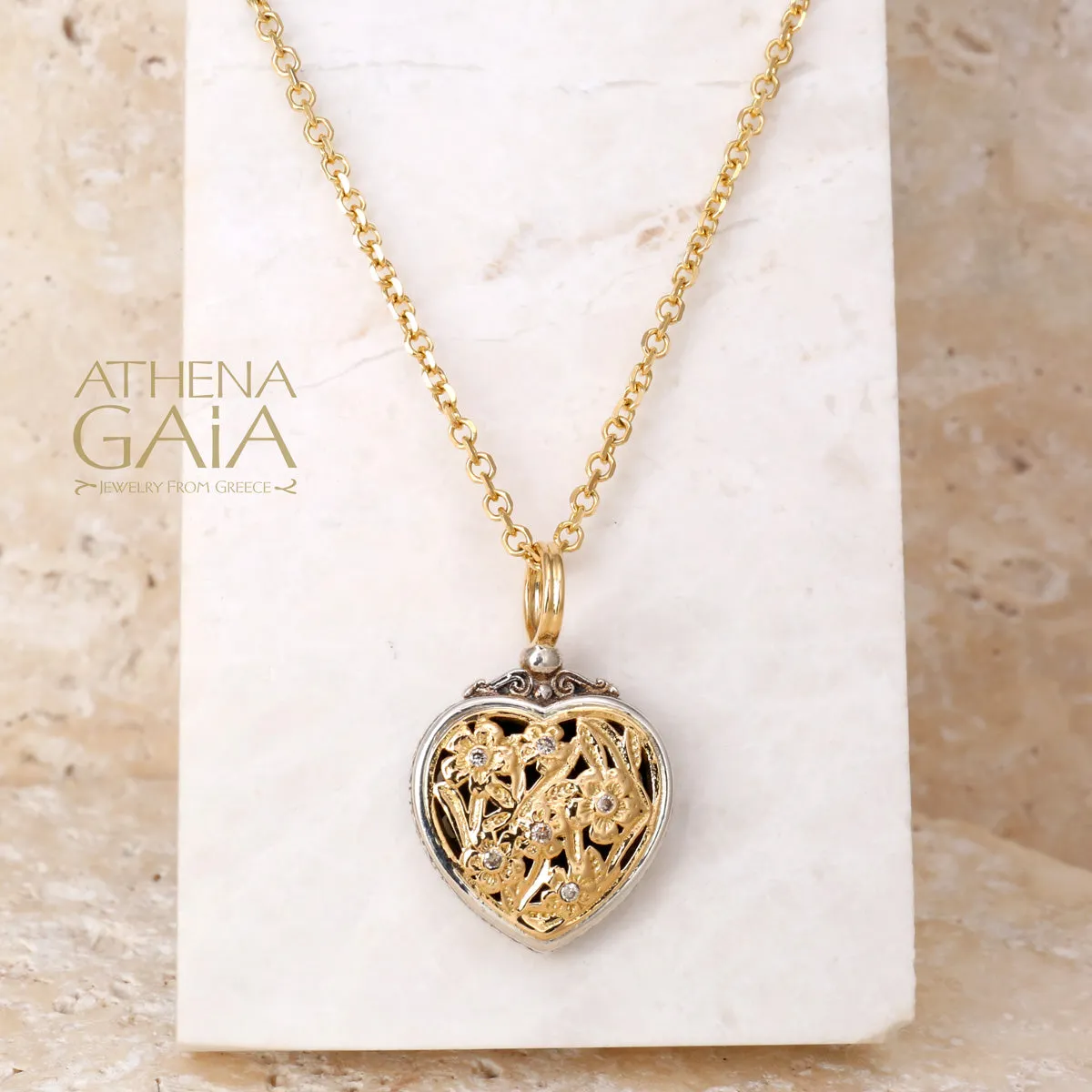 Meadow Shadows Diamond Heart Pendant