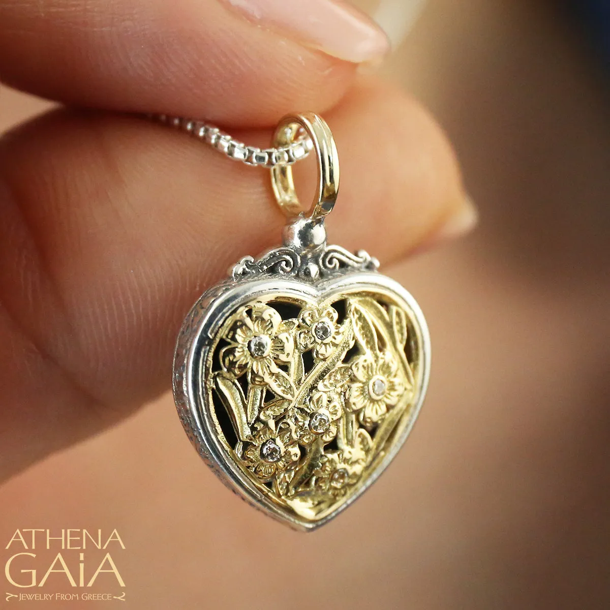 Meadow Shadows Diamond Heart Pendant
